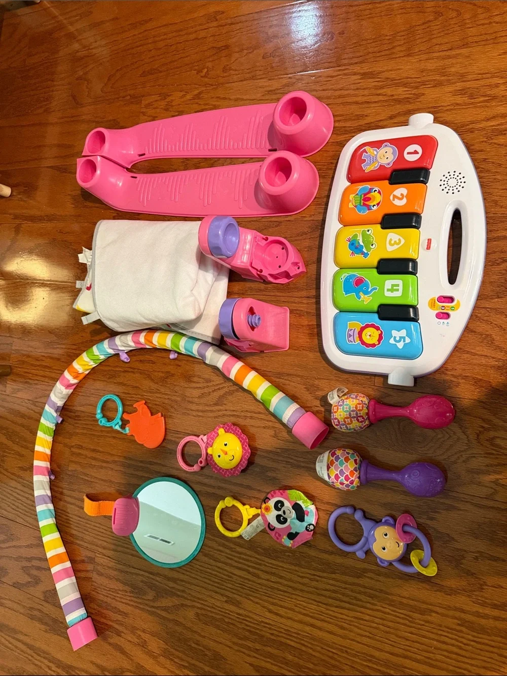 Fisher-Price Pink and Multicolor Infant Activity Gym with Hanging Toys